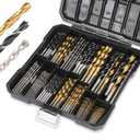 PLATINUMEDGE 140PC Multipurpose Drill Bits Set, 88PC Titanium Twist Drill Bits 26 Pc Masonry Drill Bits for Brick, Concrete 26 Pc Brad Point Drill Bits, for Wood, Metal, Masonry with Hard Storage Case