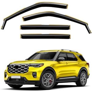 Deejecsun in-Channel Window Rain Guards Fit for Ford Explorer 2020 2021 2022 2023 2024 2025Extra Durable Window Deflectors Vent Shades Visors Exterior Car Accessories Visors Rain Guards - Pack of 4