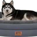 Waterproof Orthopedic Dog Bed for Extra Large Dogs, Silver | Supportive Crate Foam Relieves Joint Pressure, 360Bolsters, Waterproof Inner,Washable Cover, Non-slip Bottom, Dark Grey