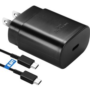 Type C Charger, 25W USB C Wall Charger Super Fast Charging & 6.6FT USB C to C Charger Cable for Samsung Galaxy S26/S25/S24/S24Ultra/S24+/S23/S23Ultra/S23+/S22/S22Ultra/S22+/S21/S21Ultra/S20/Note 20