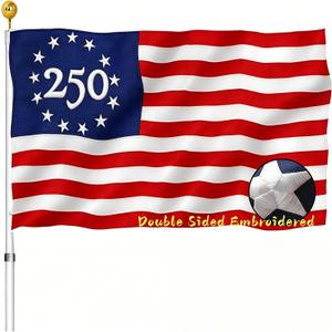 Embroidered USA 250 Anniversary Betsy Ross Flag Double Sided 3x5 Outdoor 2 Ply - US 250th the United States Flags Heavy Duty 210D Nylon for America Patriotic Celebrations