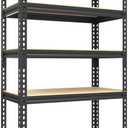 Storage Shelves 5 Tire Garage Metal Storage Shelving Unit Heavy Duty Utility Shelf Rack 36" W x 16" D x 71" H-1500lbs, Black