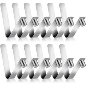 Sliverdew 12-Pack Tent Pole Clips, 8mm Stainless Steel, Spring Snap, Kayak Paddle, Camping Tent, Sunshade, Universal