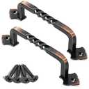 OVOV 2 Pack Barn Door Pull Handle Hardware for Wooden Garden Gate Shed Cabinet Door (Copper)