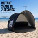 Sunset Cliffs Pop Up Beach Tent 1-2 Person Portable Sun Shelter with UPF 50+ UV Protection Lightweight Folding Shade Canopy with Mesh Window, Sandbags & Carrying Bag Black