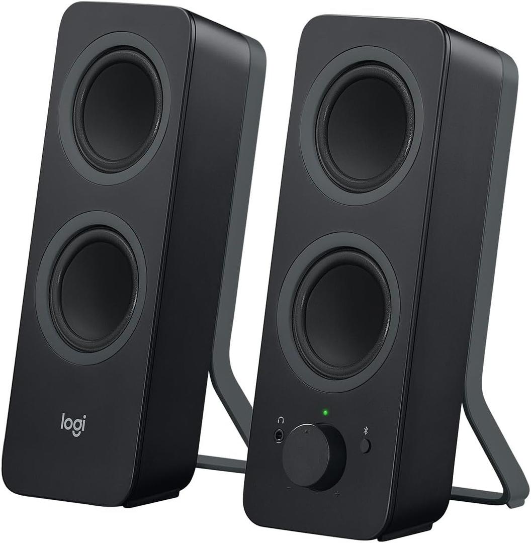Logitech Z207 2.0 Stereo Computer Speakers with Bluetooth (9.5"x3.5"x4.9", Black)