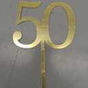 Acrylic Fifty Cake Topper,50th Birthday Cake Toppers, 50th Anniversary Party Decorations Supplies