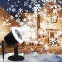 Christmas 2-in-1 Snowfall LED Light Projector - Christmas Snow Light with Waterproof Plug in Moving Effect Wall Mountable for Garden Ballroom, Party, Christmas, Holiday (2)