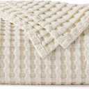 Bedsure Cooling Cotton Waffle Twin XL Blanket - Lightweight Breathable Blanket of Rayon Derived from Bamboo for Hot Sleepers, Light Beige, 66x90 Inches