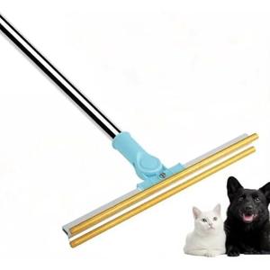 Pet Carpet Rake Hair Remover, Y-Type Reusable Hair Remover for Mats, Rugs, and Sofas; Cat & Dog Hair Removal Tool with 54 Inch Adjustable Long Handle - （Blue）