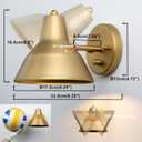 Yosoan Set of 2 Indoor Reading Wall Sconce with On Off Switch, Hardwired Brass Vintage Industrial Wall Mount Metal Fixture Lamp with 6.89" Bowl Antique Metal Shade Bedside Bunk Vanity Light(Antique)