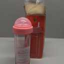 Creative Water Cup,One Cup of Two Different Drinks Two Straws Couple Outdoor Drinking Cup for Camping Hiking Backpacking Travel Office