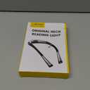 Glocusent Book Light, 3-Color & 6-Brightness Reading Light, Bendable Neck Light, 80-hr Lasting Rechargeable Book Light, Perfect Reading Lights for Books in Bed, Knitting, Repairing, Book Lovers Gifts (Standard-Medium, Gray)