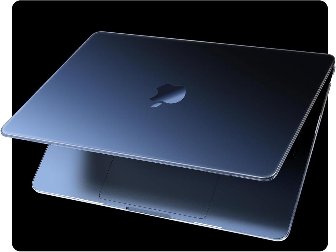 EooCoo Ultra Thin Armor Compatible with MacBook Air 13 inch Case M4 2025 2024-2022 M3 M2 A3240 A3113 A2681, 100% Match Midnight, Air 13.6" Matte Protective Case with Keyboard Skin, Midnight Clear