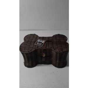 Bone Dry Pet Storage Collection Toy Basket, Small, 17.5x11x7.5", Brown Plastic Wicker
