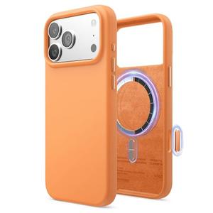 elago for iPhone 17 Pro Max Case, Premium Magnetic Silicone Case, Compatible with MagSafe, Liquid Silicone Material, Protective Cover, Shockproof, Slim Phone, 6.9 inch (Orange)