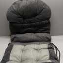 Rocking Chair Cushion - Corduroy Fabric, High-Density Sponge, Durable Comfort Non-Slip Bottom Tufted Seat Pads with Ties, CorduroyDeep Gray, 44x19x4 inch