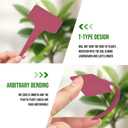 2 x Plant Labels 200 Pcs Yuanling T-Type Plastic Garden Tags Waterproof Plant Sign Stakes Nursery Garden Makers for Seedlings Flower Vegetables Herb Potted Belt Permanet Marker Pen (Red)