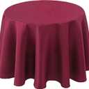 Biscaynebay Textured Fabric Christmas Round Tablecloths 70", Burgundy Water Resistant Folding Table Covers for Dining, Kitchen, Wedding, Parties Machine Washable