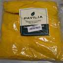 PAVILIA Mustard Yellow Knit Throw Blanket for Couch Bed, Soft Knitted Farmhouse Sofa Throw for Living Room, Lightweight Decorative Fall Throw Blanket for Chair, Outdoor Textured Boho Blanket, 50x60