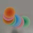 Irenare 8 Pieces Colorful Acrylic Coaster 3.9 Inches Cute Coasters Round Heat Resistant Holder Anti Slip Table Aesthetic for Coffee Table Home Decoration Gift(Classic Series) (Red, Orange, Blue, Green)