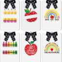 6 Pcs DIY Teacher Clipboards with Low Profile Clip and Polka Dot Ribbon 12.5 x 9 Inch Teachers Apple Acrylic Clipboards Teacher Appreciation Gift for Back to School Classroom Decor