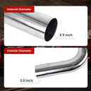 Richeer 3 inch O.D. T304 Stainless Steel Exhaust Pipe Kit DIY Custom Tube