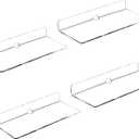 IEEK 4 PCS Clear Small Acrylic Floating Wall Shelves,9 Inch Adhesive Display Shelf for Nintendo Switch/Smart Speaker/Security Cameras/Action Figures,No Damage Expand Wall Space (Clear With Adhesive Tape and Screws)