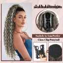 FREEMEIGE Claw Clip Ponytail Extension Long Wavy Ponytail Extension 30" Curly Pony Tail Clip in Hair Extensions for Women Fluffy Natural Looking Synthetic Hairpiece for Daily Use