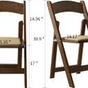 Wooden Folding Chair with Soft Cushion, Simple and Stylish, Comfortable and Durable, Suitable for Weddings, banquets and Events,Classic-Fruitwood, Set of 2