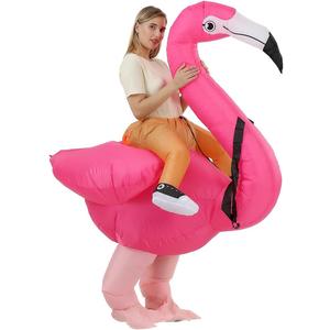 RHYTHMARTS Inflatable Costume Flamingo Costume Adult Ride On Flamingo Inflatable Halloween Costumes for Adult Valentine's Day, Adult