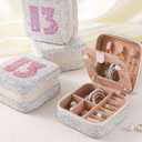 Handmade Small Jewelry Box, Gifts for 13th Birthday Girls, Valentines Christmas Gifts for Kids Girlfriends, Bling Small Jewelry Organizer