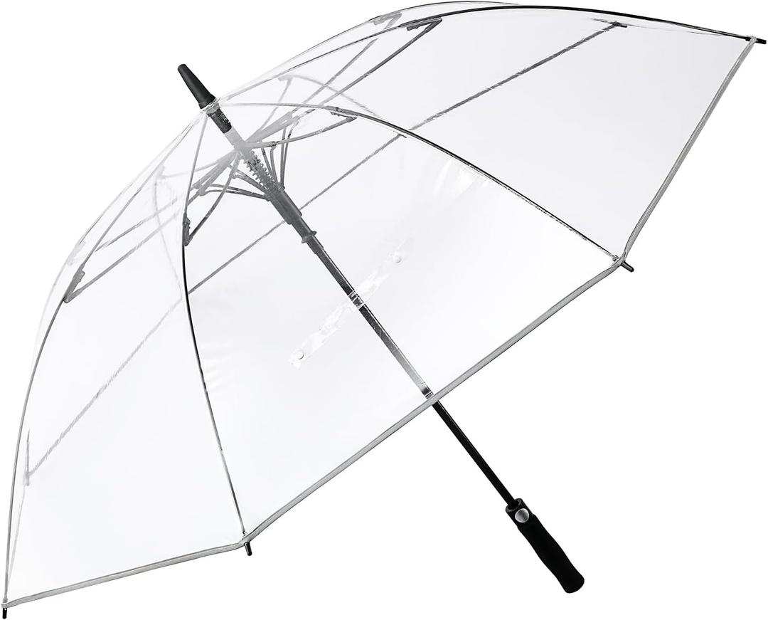 G4Free 62 Inch Clear Golf Umbrella Transparent Auto Open Large Stick Umbrella Oversized Windproof Waterproof with Sleeve for Women Men (Clear-one pack)