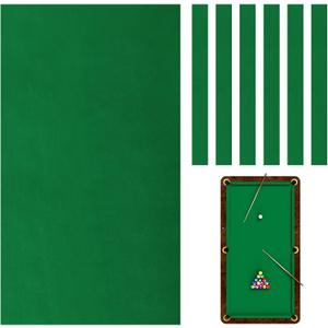 Mixweer Billiard Cloth 8.53ft Pool Table Felt with 6 Cloth Strips Pre Cut Pool Table for Home Clubs Bars Indoor Sports Game (Green)