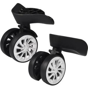 2Pcs 55mm Rubber Swivel Castor Wheels - 360 Degree Quiet Trolley & Furniture Caster, 55 millimeters