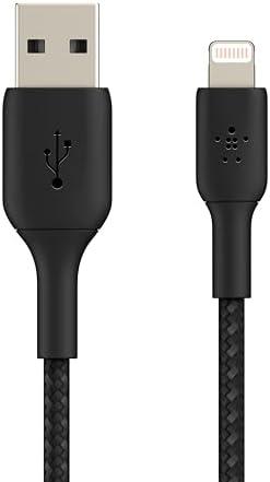 Belkin BoostCharge Braided Lightning Cable - 3.3ft/1M - MFi Certified Apple iPhone Charger USB to Lightning Cable - iPhone Cable - iPhone Charger Cord - Apple Phone Charger - Black