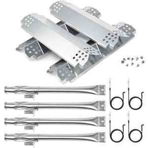 Hisencn 304 Stainless Steel Grill Replacement Parts for Nexgrill 720-0830H, 720-0888, 720-0888N, Grill Burner, Heat Plates, Grill Igniter Kit Replacement for Home Depot Nexgrill 4 Burner Parts