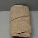 YoungsTex Burlap Linen Curtains 84 Inch Length for Living Room, Textured Tan Semi Sheer Drapes with Bronze Grommet Light Filtering for Farmhouse Bedroom, Toffee, 2 Panels, 52 X 84 Inch