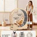 VEVOR Cat Exercise Wheel, 48 in Wooden Cat Running Wheel for Indoor Cats up to 28 lbs, Cats Treadmill with Carpeted Runway & Locking Mechanism, Quiet Roller Kitten Sport Toys for Pets Fitness & Health