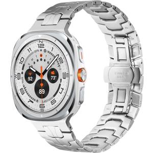3 x Compatible With Galaxy Watch Ultra Bands 47mm (2025/2024) Men Business Casual Ultrathin Magnetic Metal Stainless Steel Galaxy Watch 7 Ultra Bands