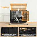 38 Inch Heavy Duty Dog Crate with Wheels, Metal Big Dog Cage for Large and Medium Dogs, Extra Large XL XXL Indestructible Dog Crate with Removable Tray.