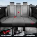 AOOG Car Seat Covers Full Set, Leather Seat Covers for Car, Waterproof Car Seat Protector with Lumbar Support, Automotive Seat Covers Universal Fit for Most Cars SUV Trucks (Full Set, Grey)