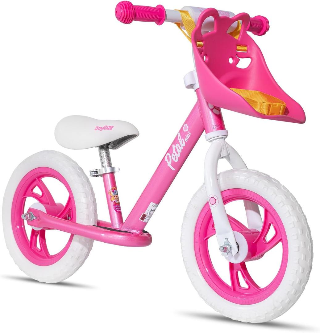 JOYSTAR 12/14 Inch Kids Balance Bike for 18months-5 Years Old Boys Girls, Lightweight Toddler Balance Bikes with Footrest and Handlebar Basket or Doll Seat, 14 Inch Wheels