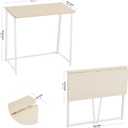 WOHOMO Folding Desk, Small Foldable Desk 31.5" for Small Spaces, Space Saving Computer Table Writing Workstation for Home Office, Easy Assembly, Oak