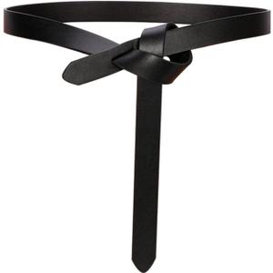 Knot Belts For Women Soft Faux Leather Belt Fashion Tie Belts For Women Wrap Belt For Jeans Pants Dress (Black)