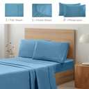 Mueller Luxury 4 Piece Twin XL Sheet Sets - Ultra-Soft 1800 Series, Cooling & Breathable Twin XL Bed Sheets, Hotel Quality Bedding, Deep Pocket up to 16" - Hypoallergenic, Wrinkle-Resistant, Denim (Twin XL, Denim)