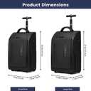 Rolling Backpack Waterproof Commuter Backpack with Wheels for Business, Laptop Compartment for 17.3-Inch Laptop, Wheeled Carry-On Bag for Adults