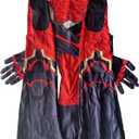 Heroes Kids Bodysuit Halloween Costume - Spandex Jumpsuit with Printed Design and Spandex Overhead Mask, XL(Height:53-57Inch)