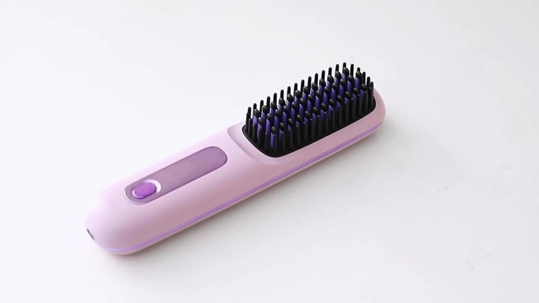 Hair Straightener Brush Negative Travel Portable Cordless Fast Heating Hot Comb