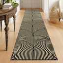 Tiffasea Kitchen Rugs Runners for Hallways 2.6'x10' Washable Runner Rug Reversible Entryway Rug Cotton Hand-Woven Floor Carpet Runner for Bathroom Bedroom Laundry Room (Natural/Black)